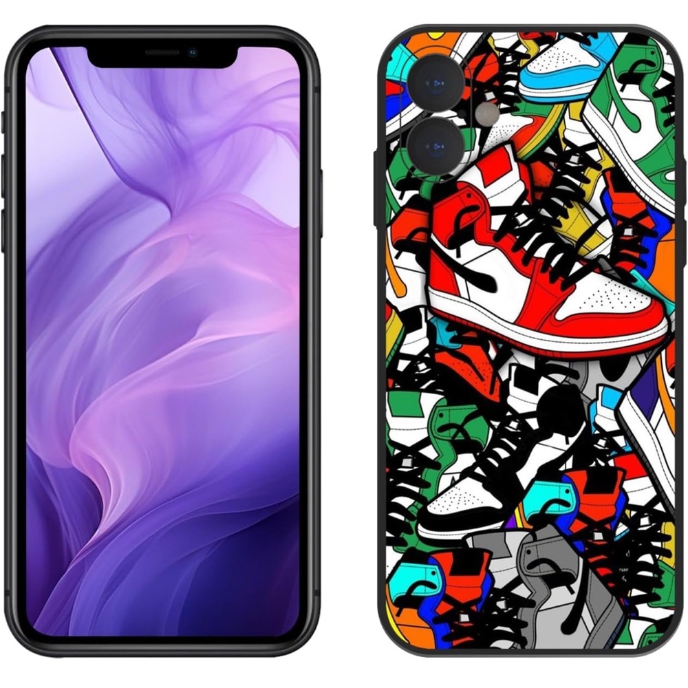 Stylish Black Smartphone with Colorful Case